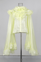 Bonnie Yellow Ruffled Organza Skirt Set Avalabel