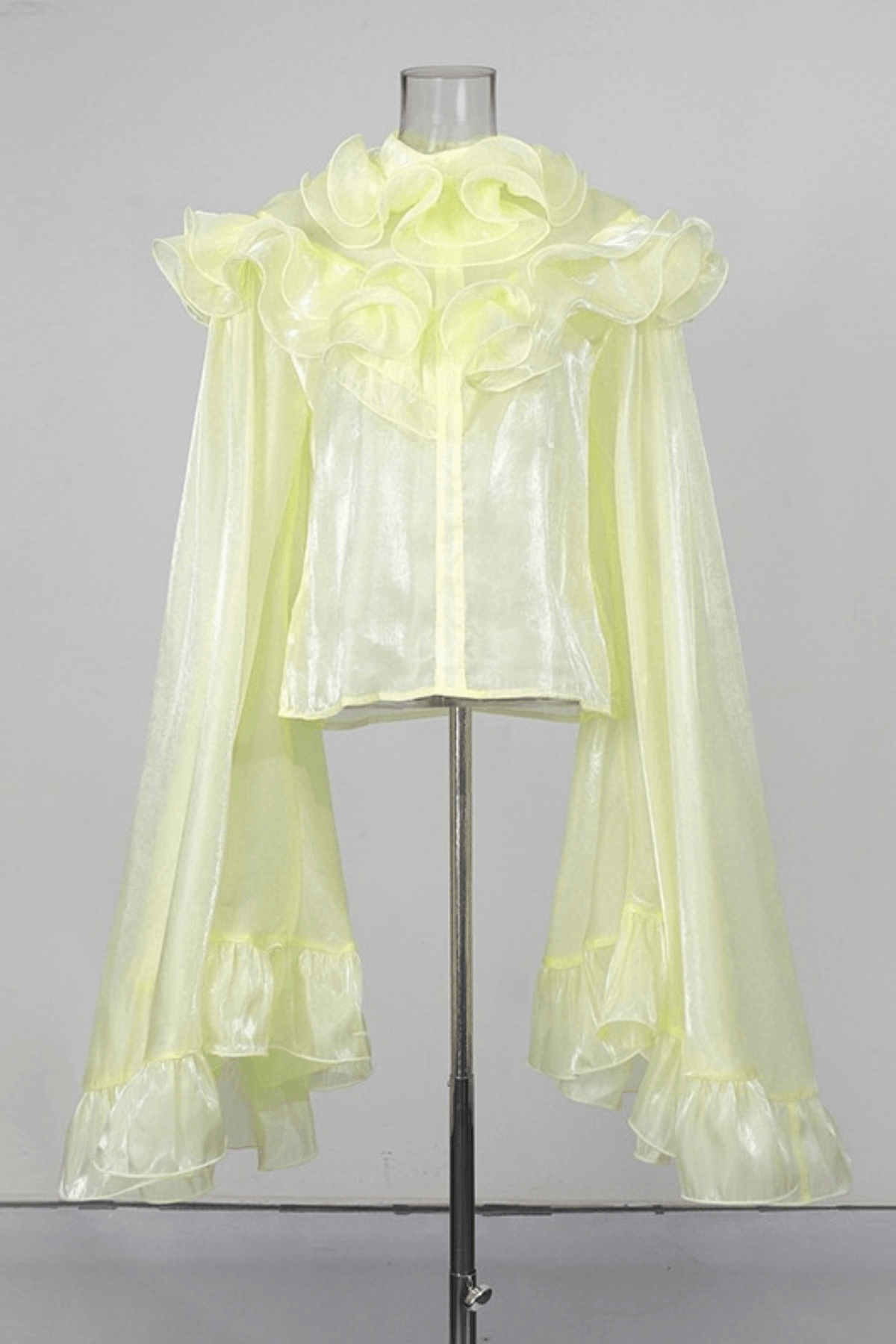 Bonnie Yellow Ruffled Organza Skirt Set Avalabel