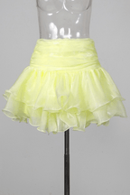 Bonnie Yellow Ruffled Organza Skirt Set Avalabel