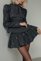Eden Embroidered Butterfly Peplum Skirt Set Avalabel