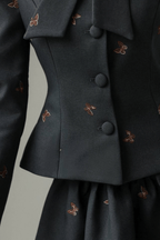 Eden Embroidered Butterfly Peplum Skirt Set Avalabel