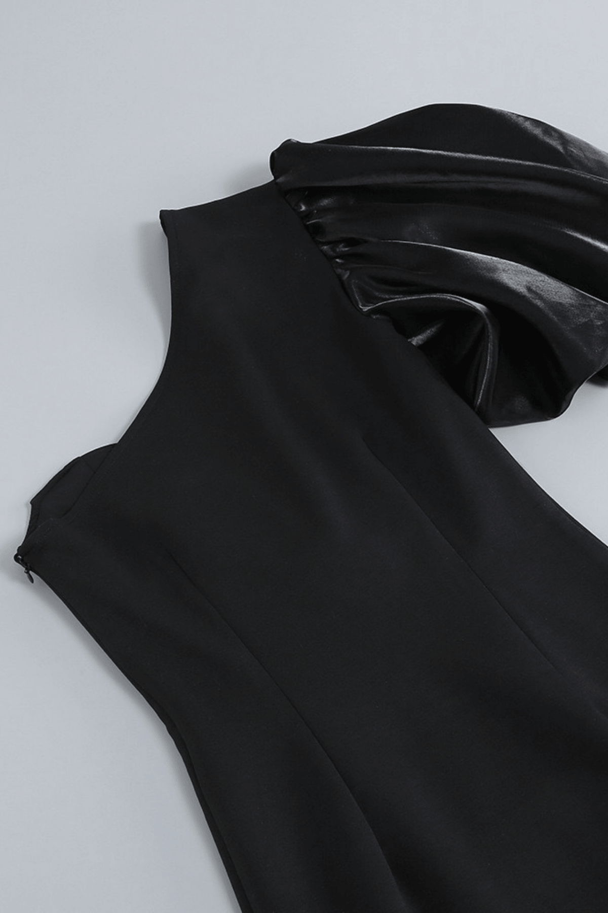 One Shoulder Puff Sleeve Deep V Bodycon Dress Avalabel