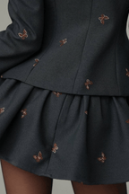Eden Embroidered Butterfly Peplum Skirt Set Avalabel