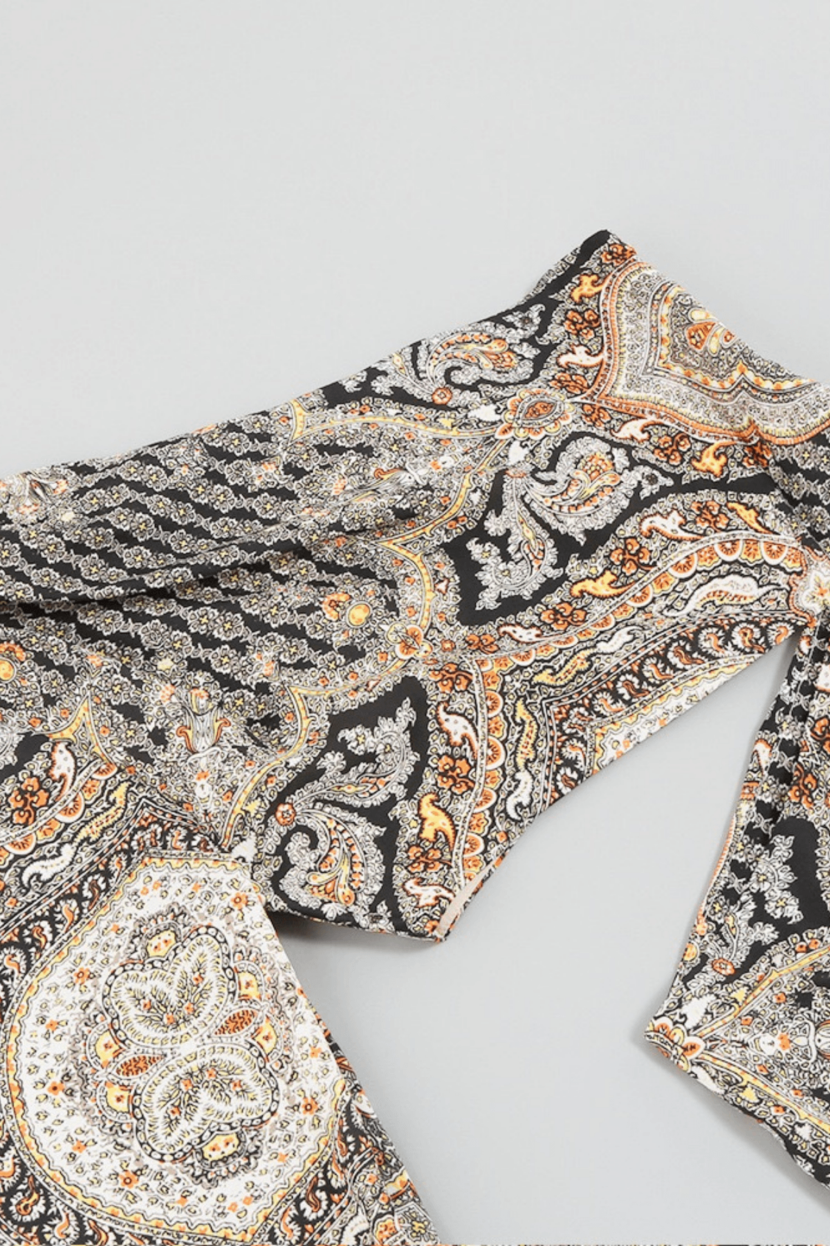 Paisley One‑Shoulder Cutout Ruffle Maxi Dress Avalabel