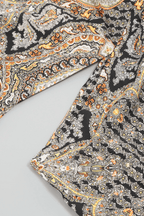 Paisley One‑Shoulder Cutout Ruffle Maxi Dress Avalabel