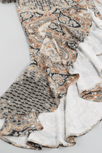 Paisley One‑Shoulder Cutout Ruffle Maxi Dress Avalabel