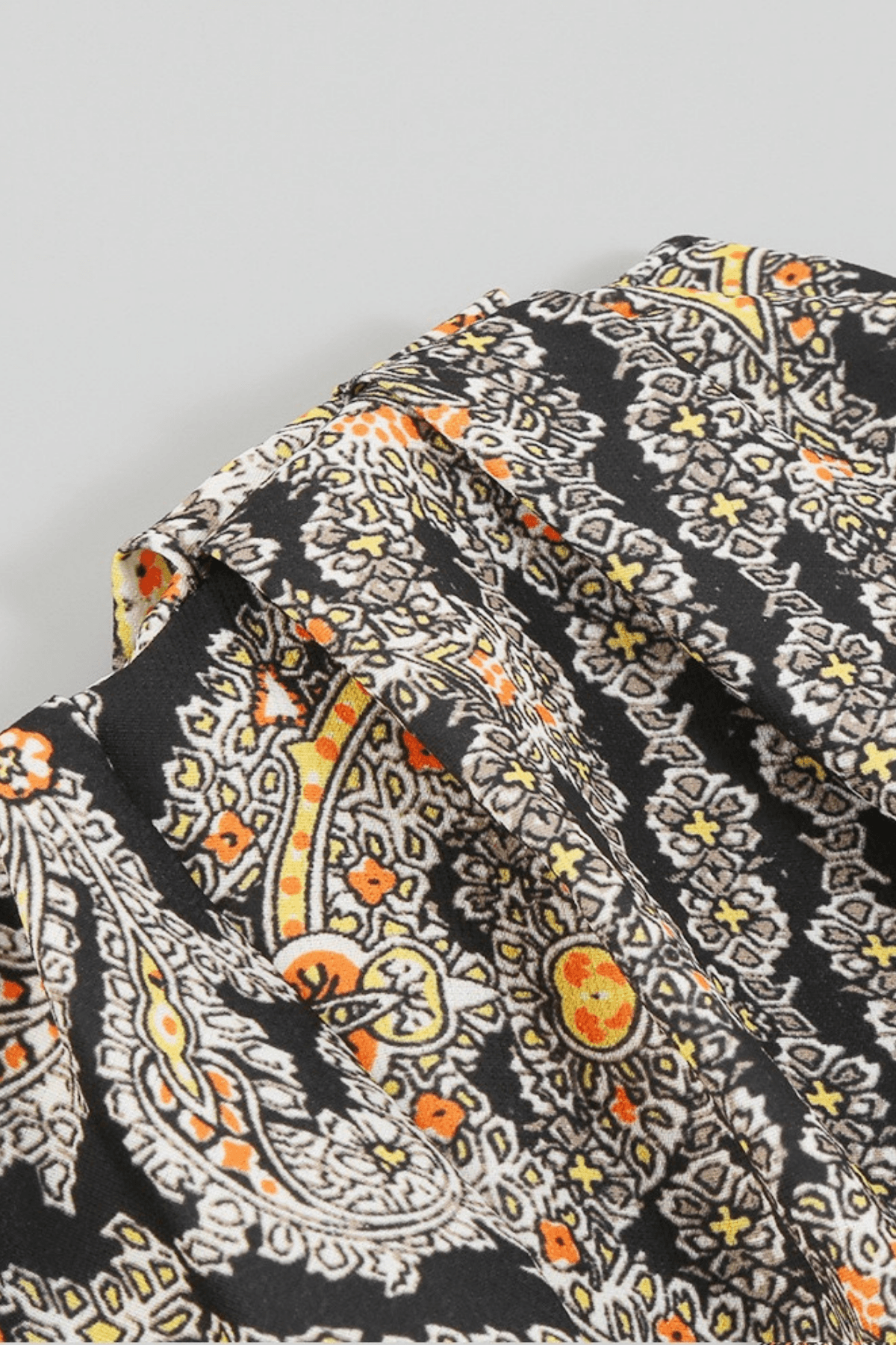 Paisley One‑Shoulder Cutout Ruffle Maxi Dress Avalabel