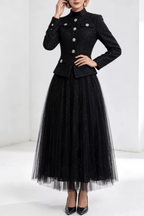 Lydia Jacket and Tulle Pleated Skirt Two Piece Set Avalabel