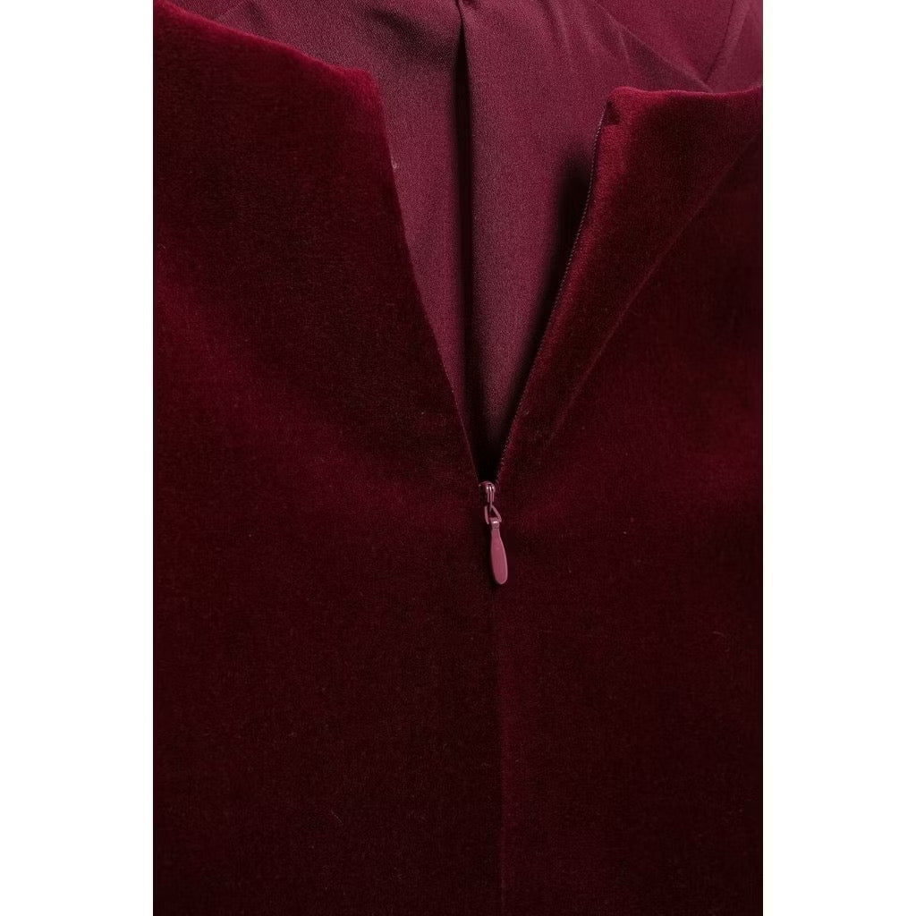 Milan Velvet Top In Wine Red Avalabel