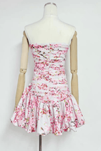 Bonnie Pink Floral Ruched Strapless Mini Dress Avalabel