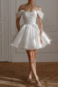 Molly Detachable Straps Mini Dress in Light Lvory Avalabel