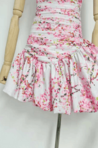 Bonnie Pink Floral Ruched Strapless Mini Dress Avalabel