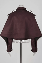 Debra Dark Burgundy Suede Belted Jacket Avalabel