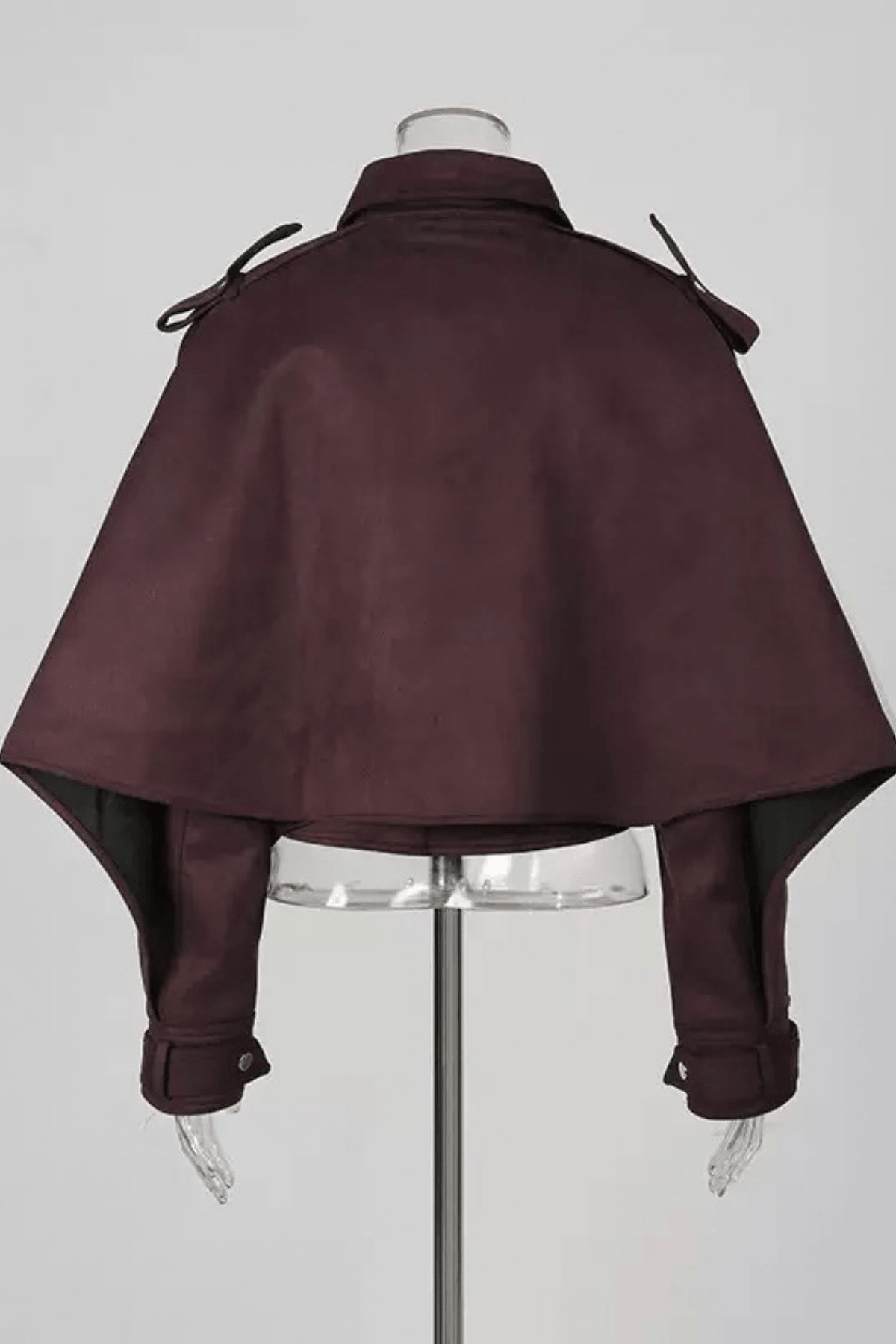 Debra Dark Burgundy Suede Belted Jacket Avalabel