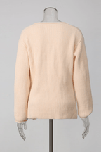 Pink Buckle Wrap Front Oversized Ribbed Sweater Avalabel