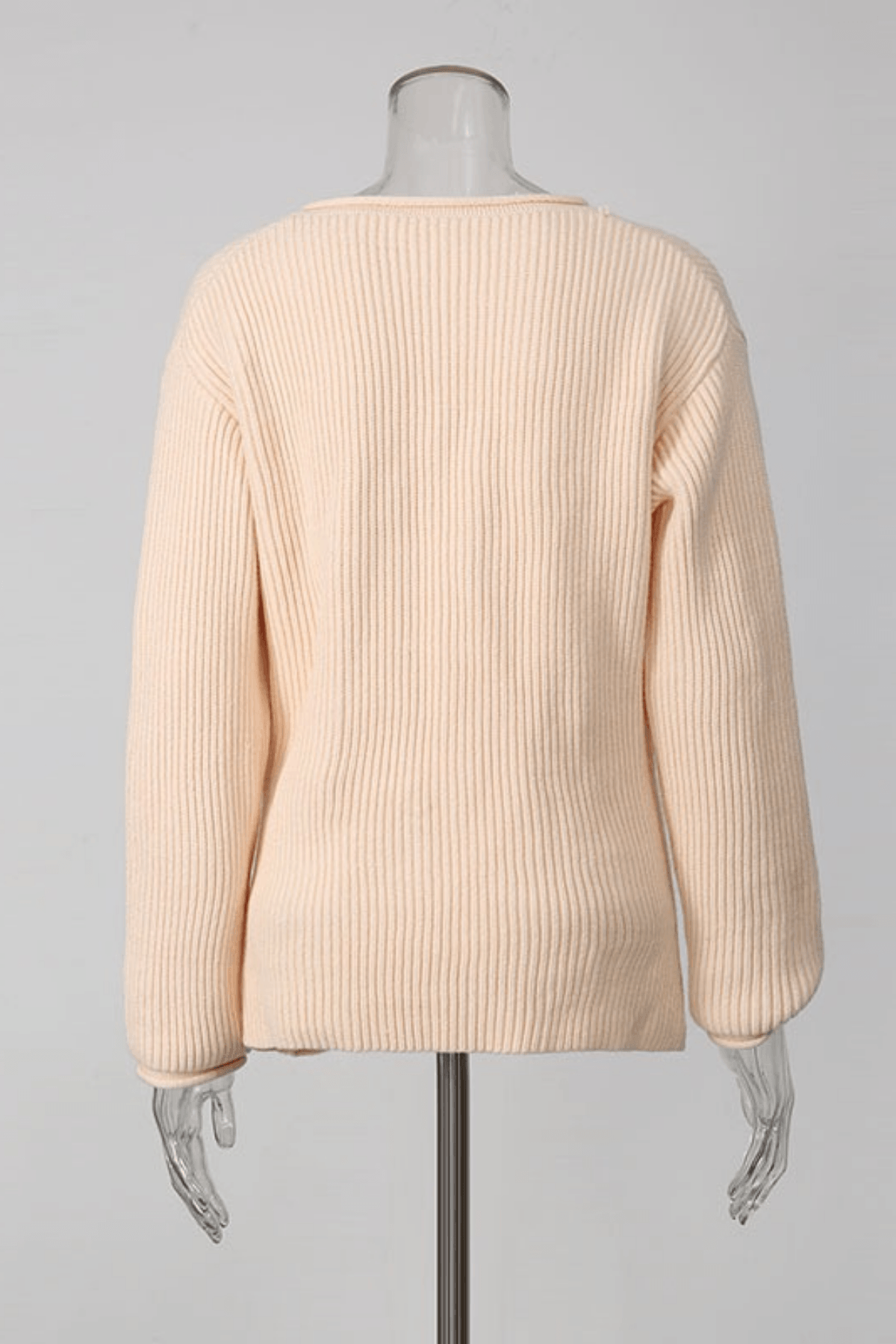 Pink Buckle Wrap Front Oversized Ribbed Sweater Avalabel