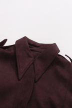 Debra Dark Burgundy Suede Belted Jacket Avalabel