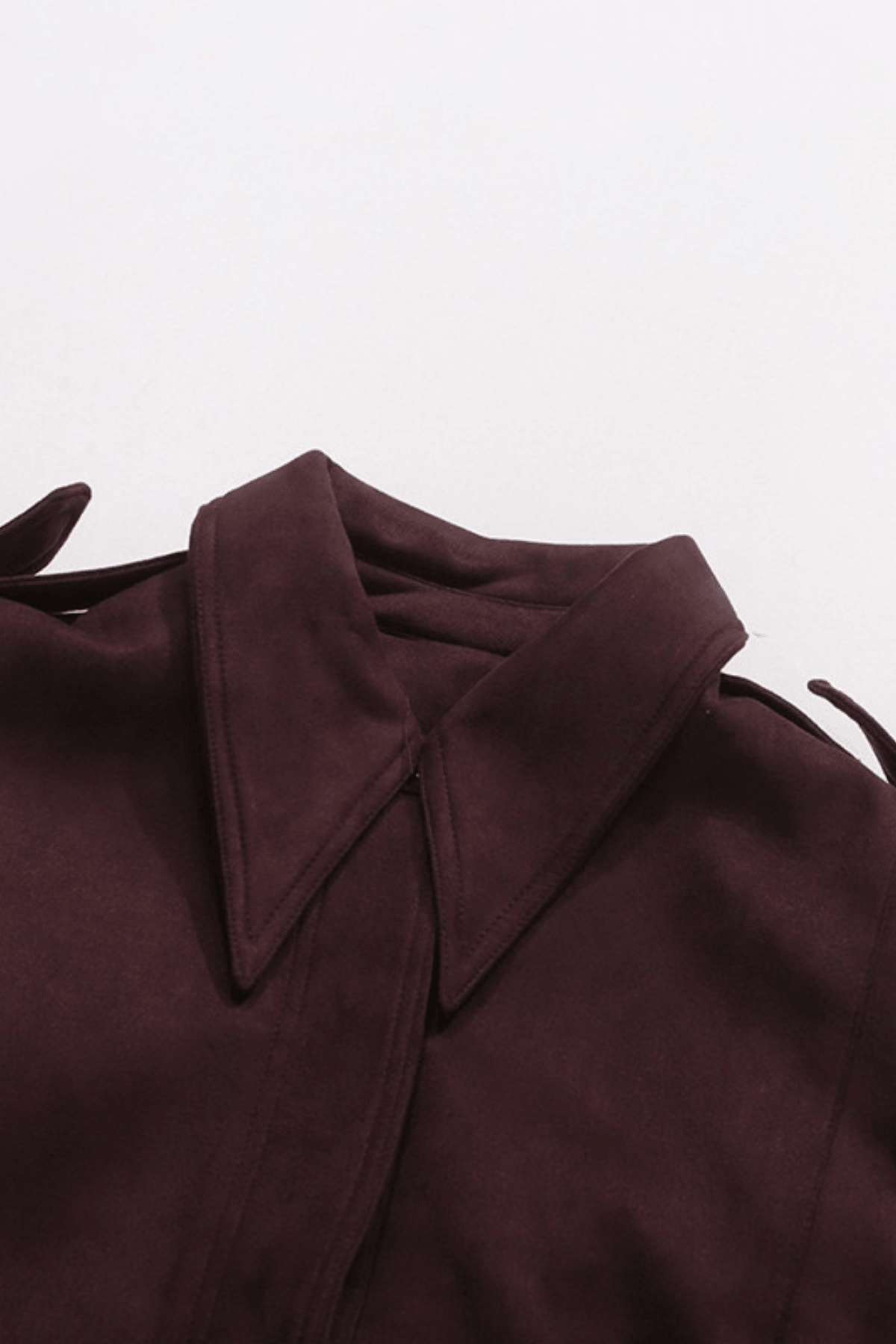 Debra Dark Burgundy Suede Belted Jacket Avalabel