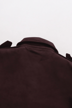 Debra Dark Burgundy Suede Belted Jacket Avalabel