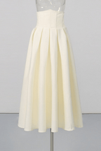 Erica Pearl Embellished Crop Pleated Skirt Set Avalabel