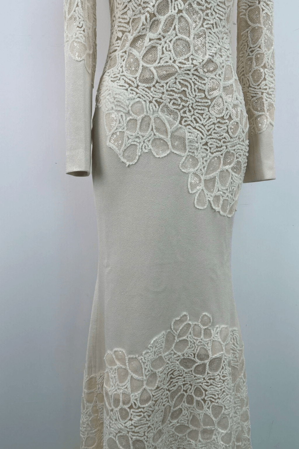 Sarah Lace Patchwork Long Sleeve Mermaid Dress Avalabel