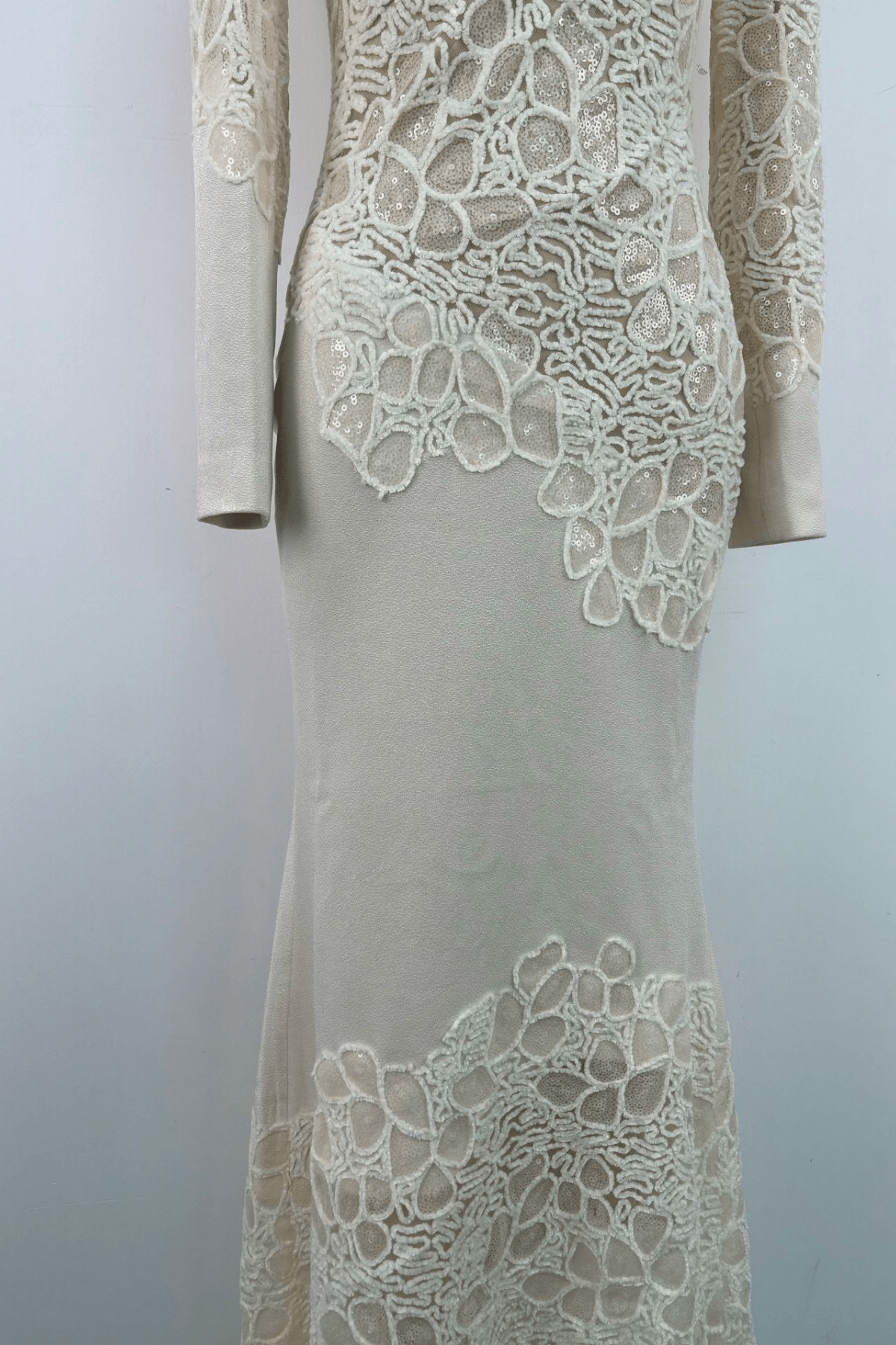 Sarah Lace Patchwork Long Sleeve Mermaid Dress Avalabel
