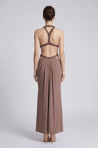 Doris Halter Cutout Beaded Evening Dress Avalabel