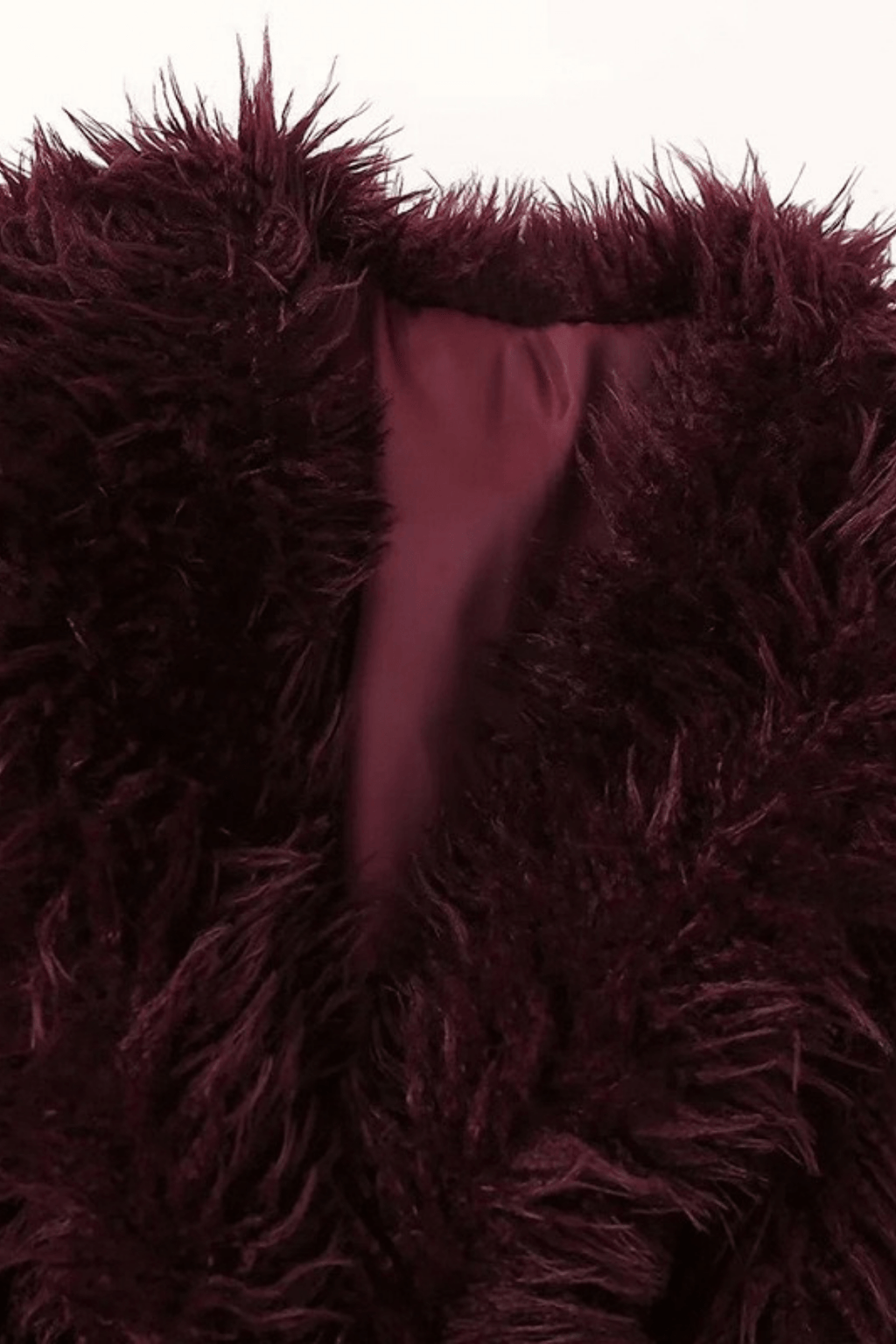 Denni Burgundy Faux Fur Cropped Jacket Avalabel