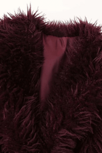 Denni Burgundy Faux Fur Cropped Jacket Avalabel