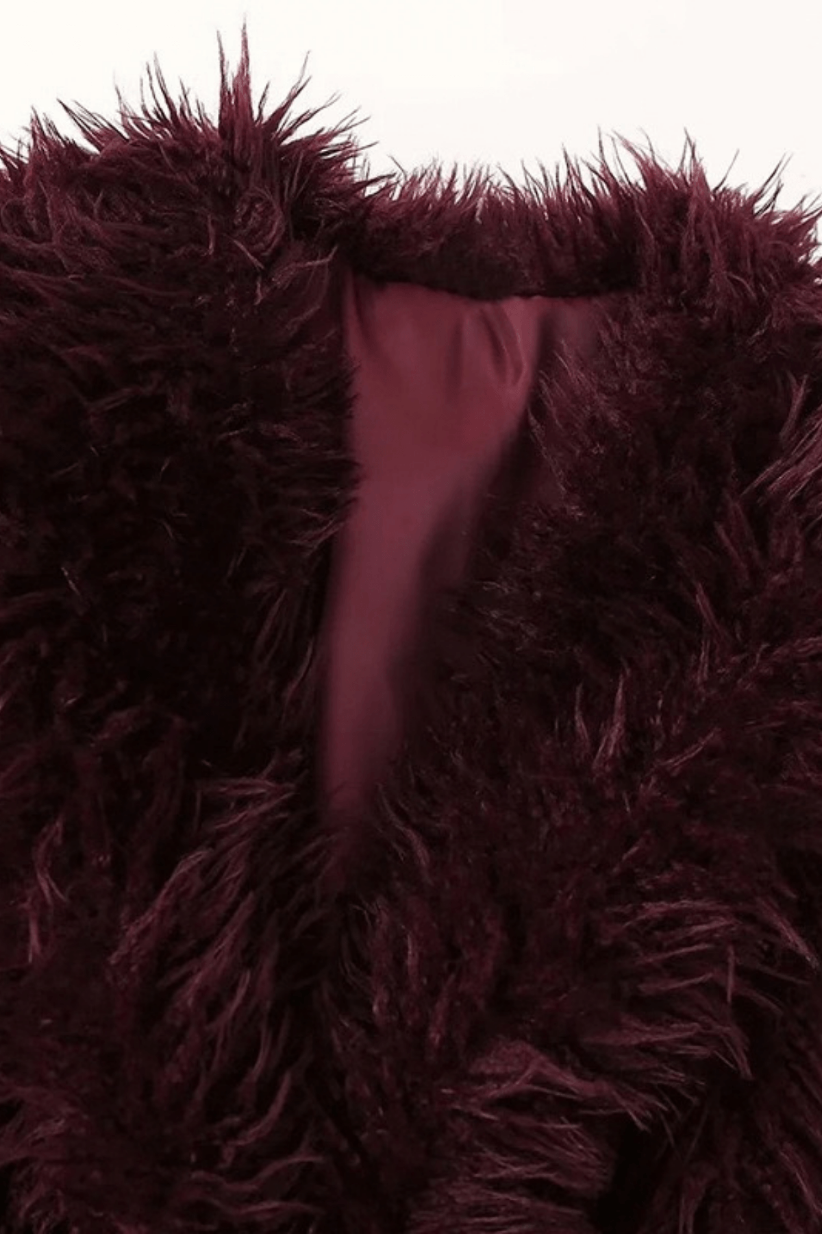 Denni Burgundy Faux Fur Cropped Jacket Avalabel