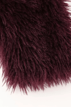 Denni Burgundy Faux Fur Cropped Jacket Avalabel