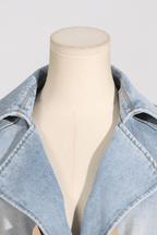 Gloria Ruffle Peplum Denim Jacket Avalabel