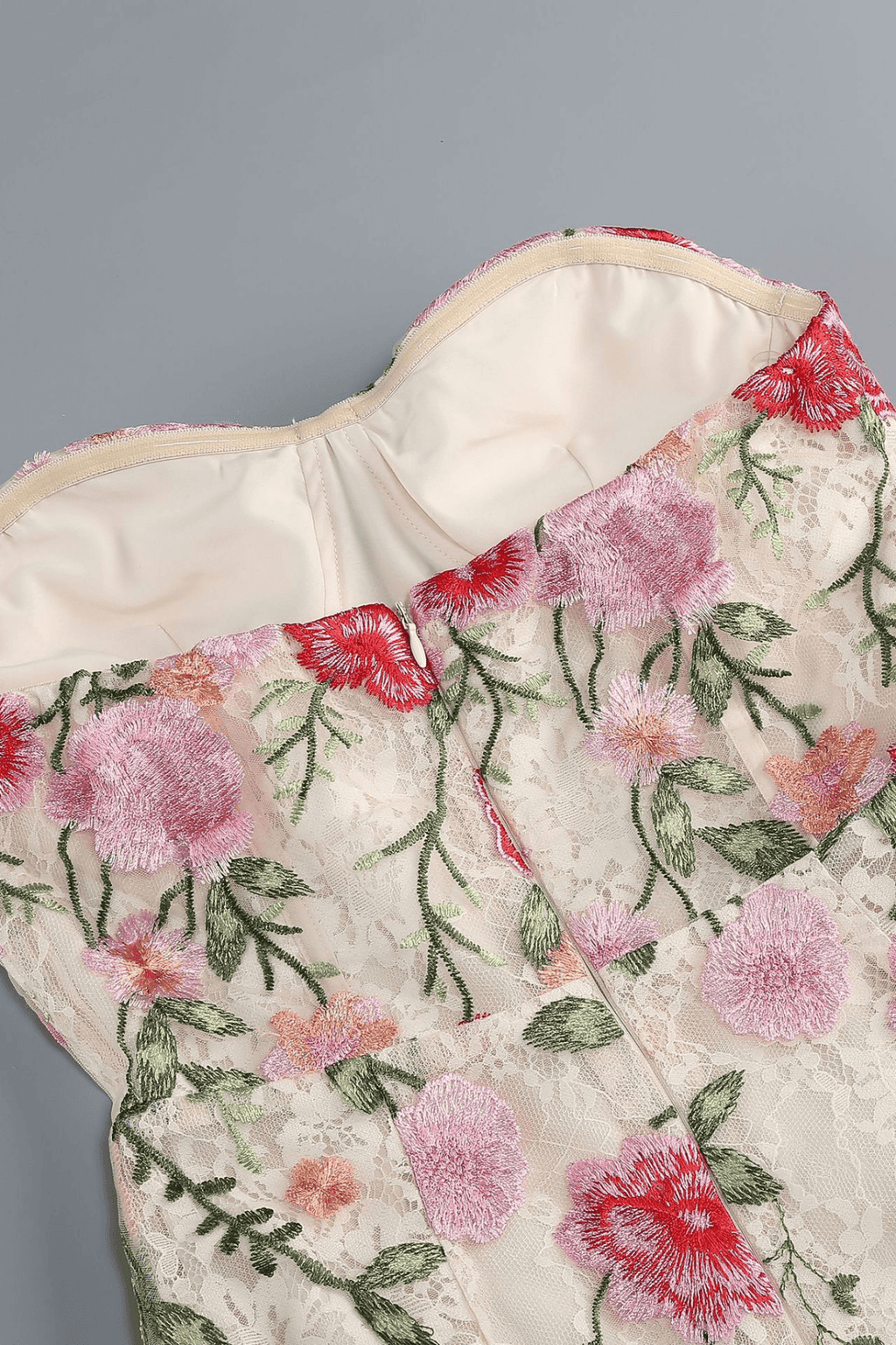 Emily Strapless Floral Embroidered Mermaid Dress Avalabel