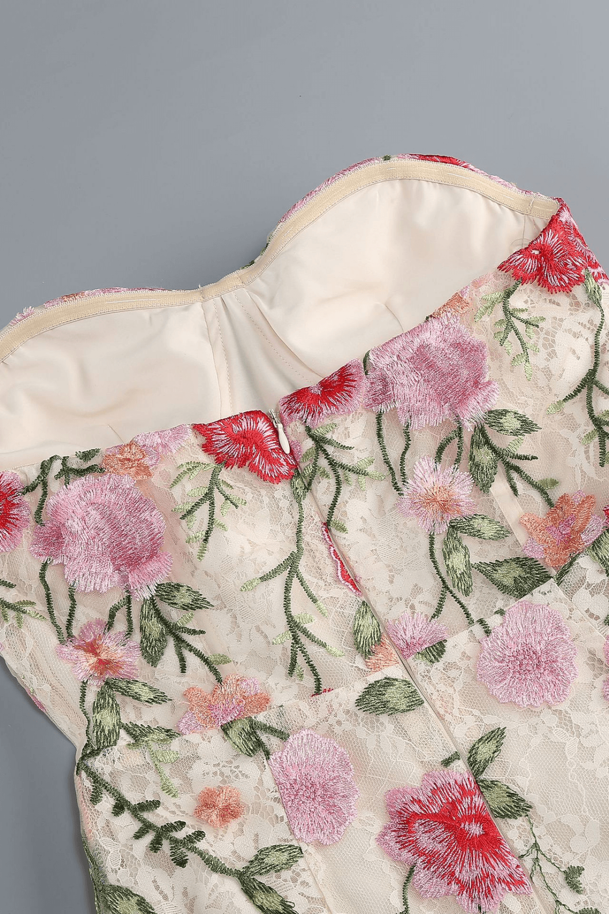 Emily Strapless Floral Embroidered Mermaid Dress Avalabel