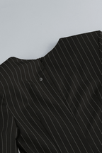 Helen Black Pinstripe Long Sleeve Mini Dress Avalabel