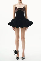evangeline sequin embellished mini dress in black Avalabel