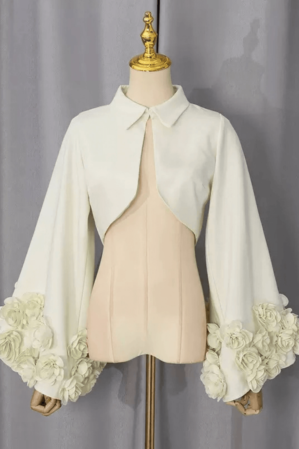 Daria 3D Floral Bell Sleeve Cropped Jacket Avalabel