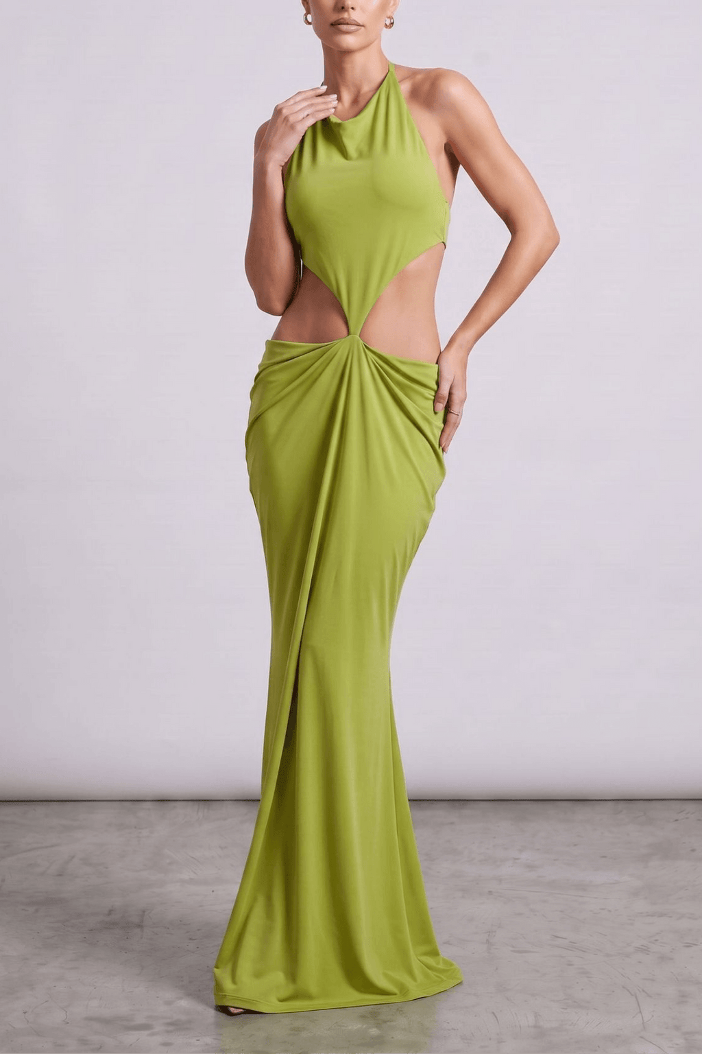 Diana Halter Neck Cut Out Bodycon Maxi Evening Dress Avalabel