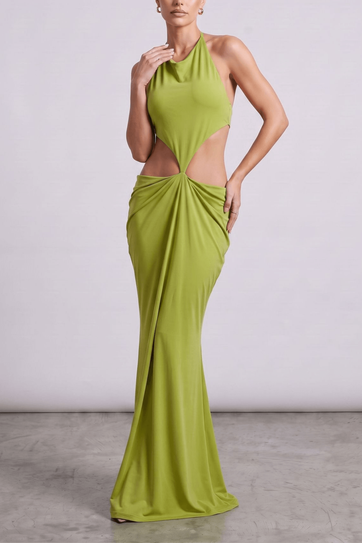Diana Halter Neck Cut Out Bodycon Maxi Evening Dress Avalabel