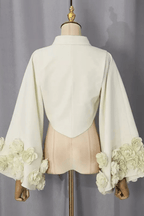 Daria 3D Floral Bell Sleeve Cropped Jacket Avalabel