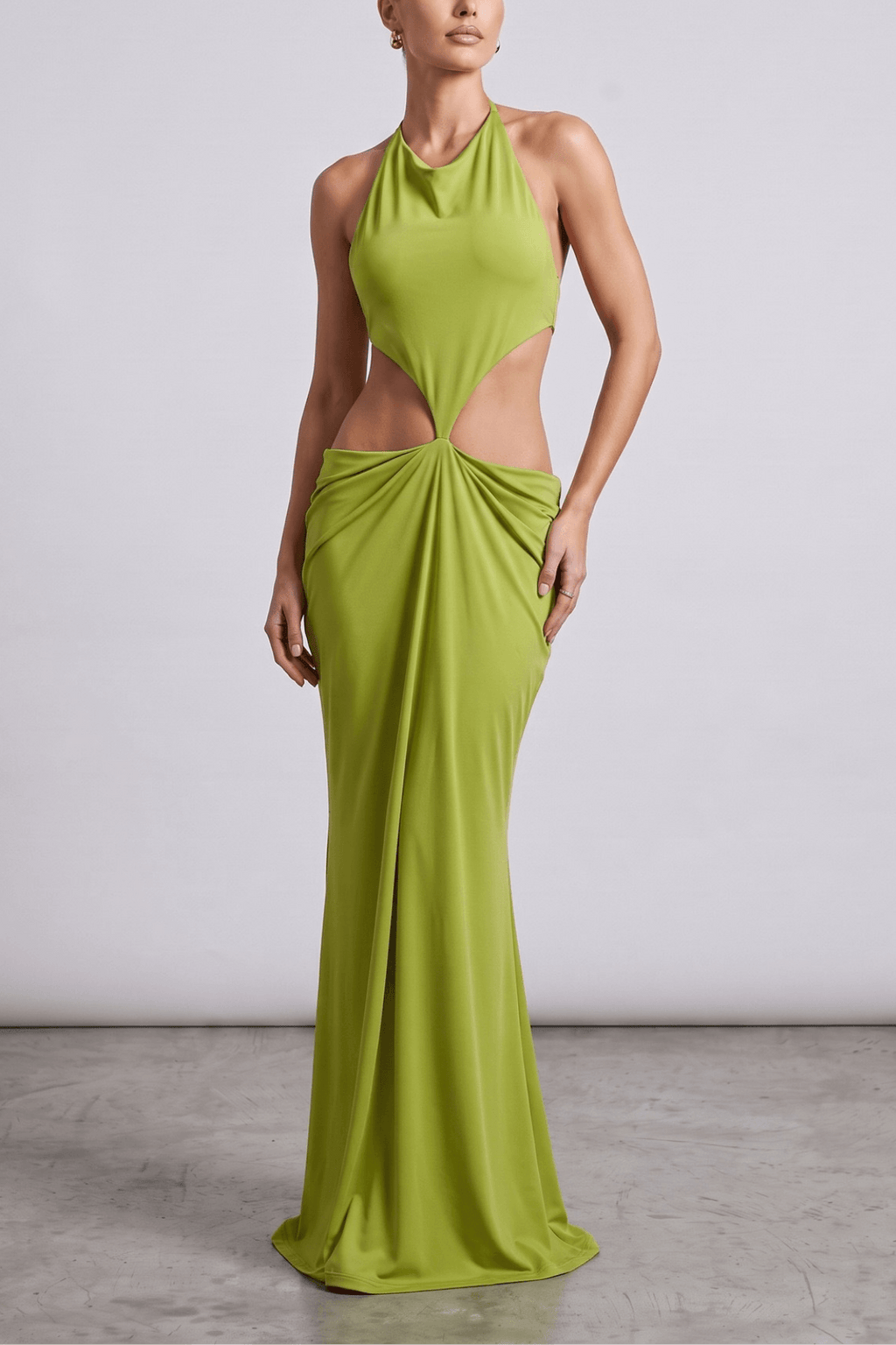 Diana Halter Neck Cut Out Bodycon Maxi Evening Dress Avalabel