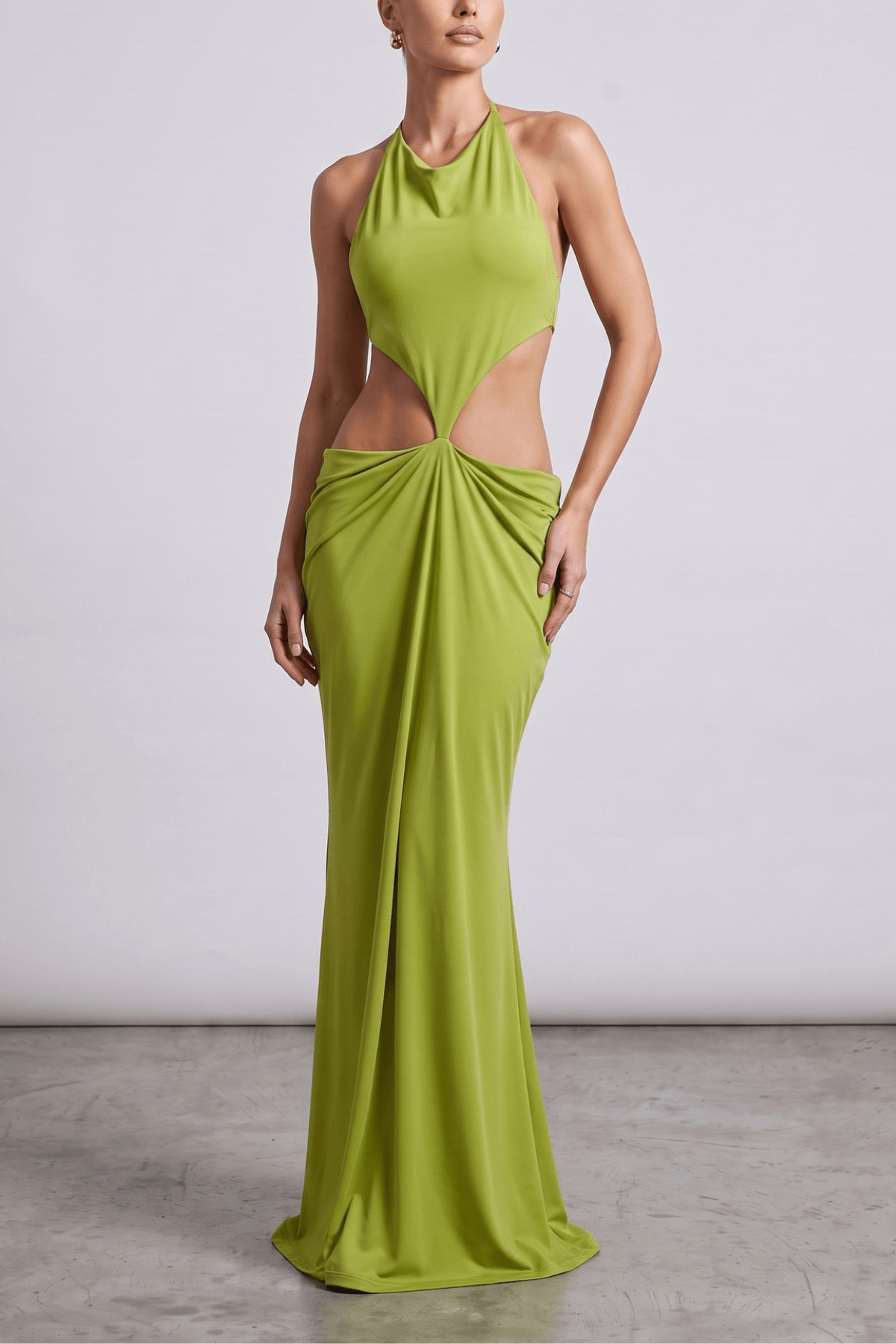 Diana Halter Neck Cut Out Bodycon Maxi Evening Dress Avalabel