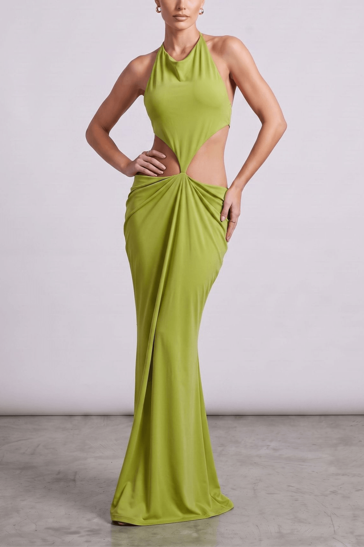 Diana Halter Neck Cut Out Bodycon Maxi Evening Dress Avalabel