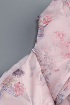 Linda Pink Floral One Shoulder Ruffle Mini Dress Avalabel