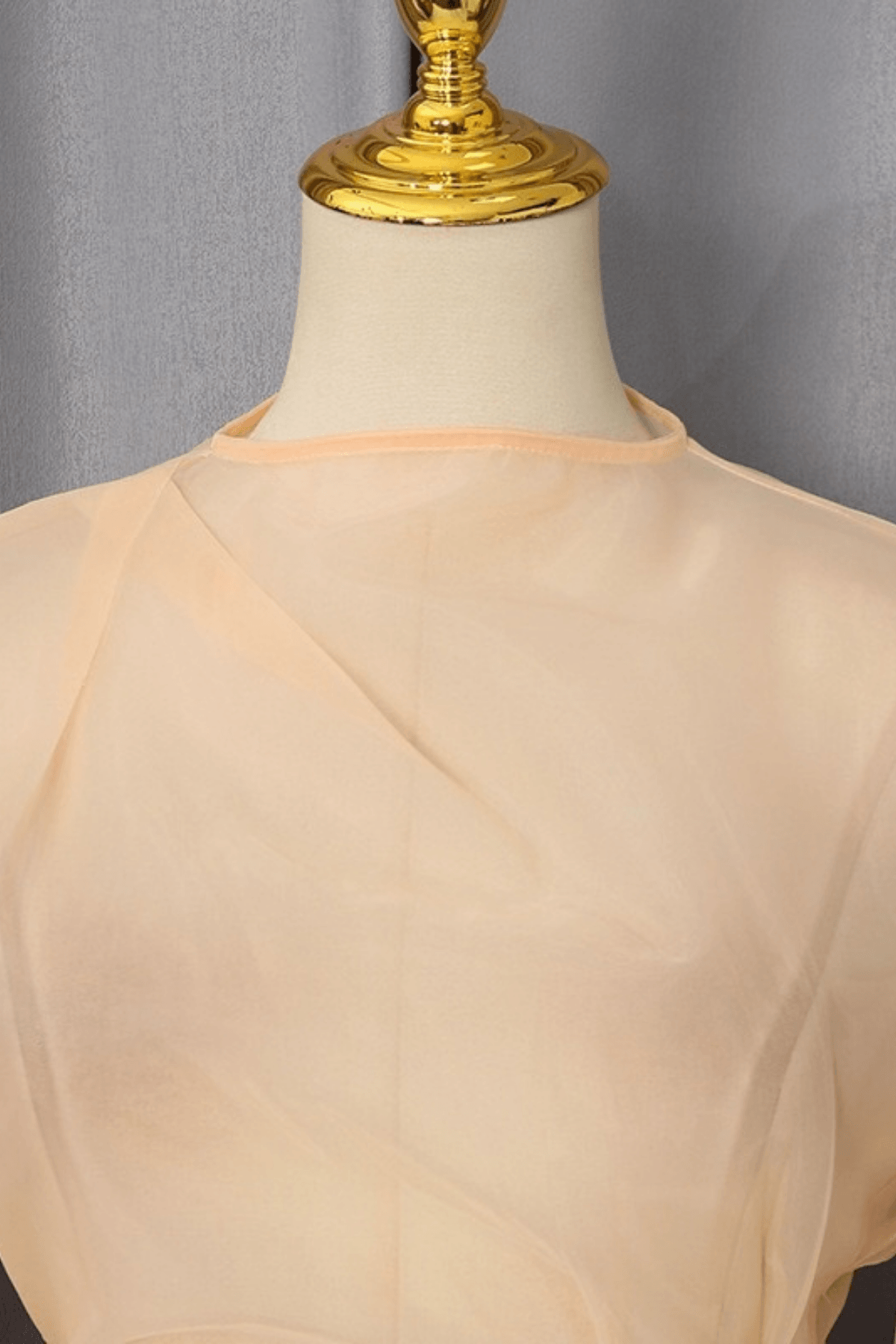 Flora Asymmetrical Sheer Ruched Blouse Avalabel