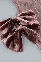 Keira Sequin Cutout Velvet Bow Dress Avalabel