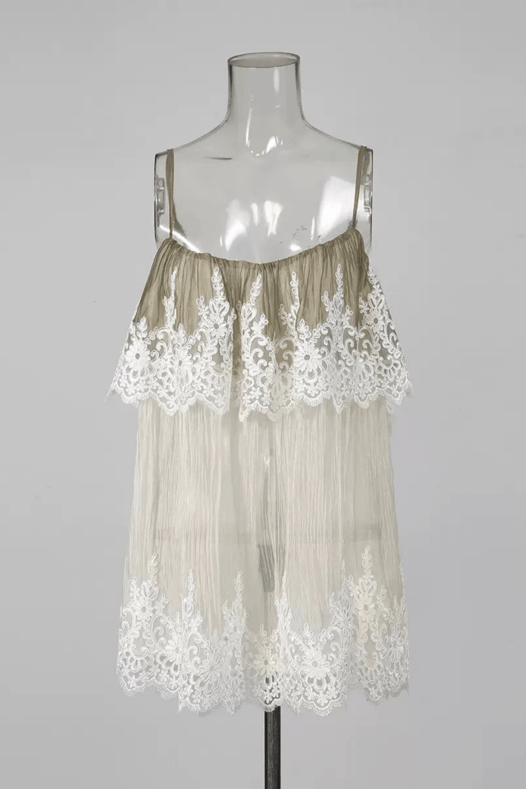 Carrie Layered Sheer Tulle Spaghetti Strap Camisole Top Avalabel