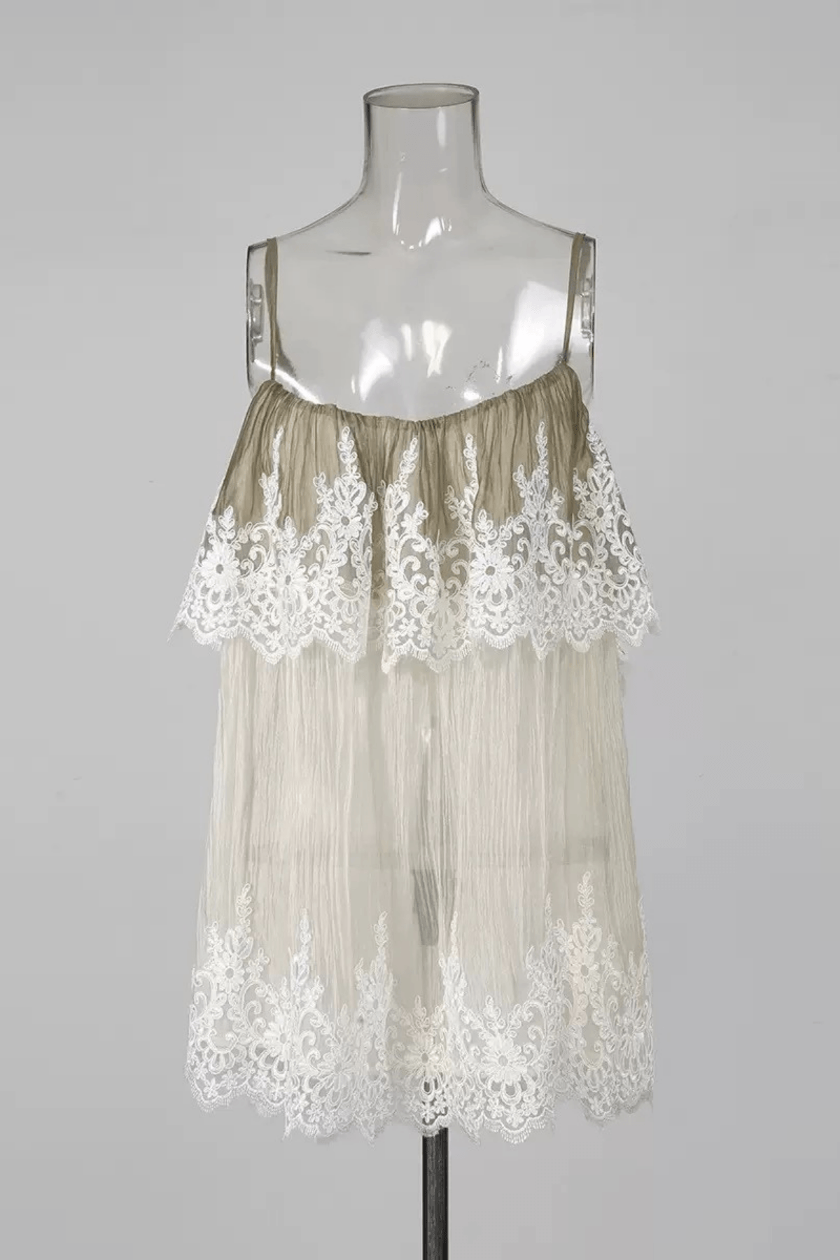 Carrie Layered Sheer Tulle Spaghetti Strap Camisole Top Avalabel