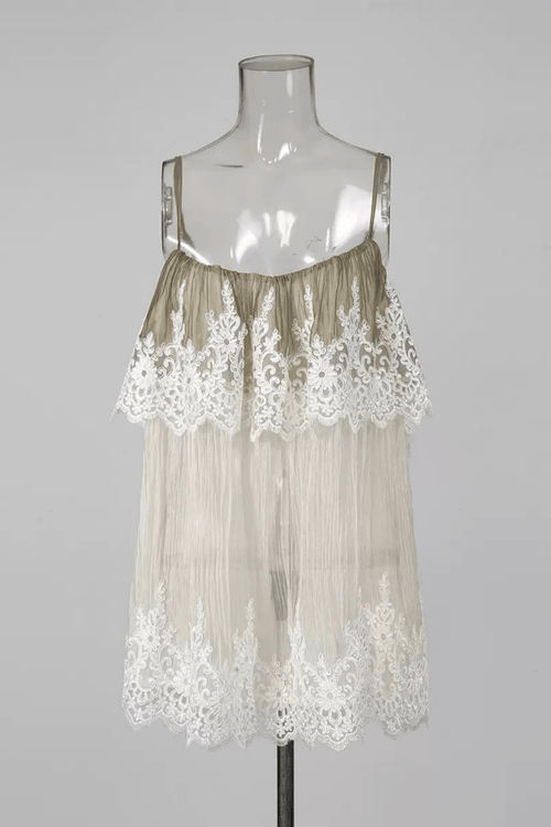 Carrie Layered Sheer Tulle Spaghetti Strap Camisole Top Avalabel