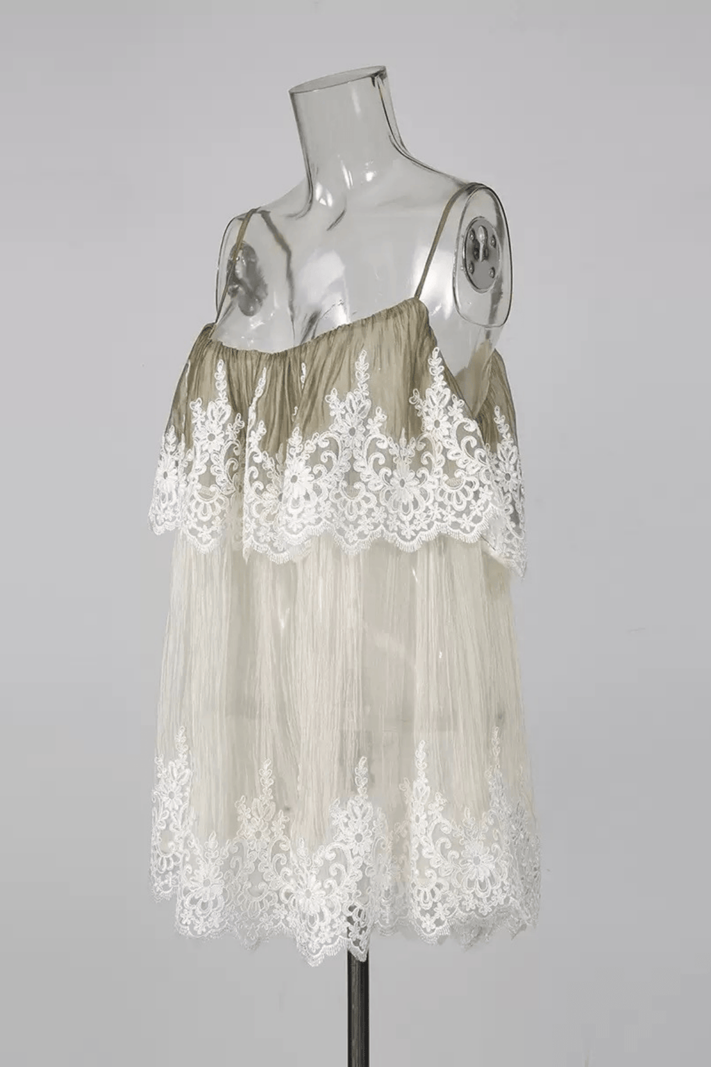 Carrie Layered Sheer Tulle Spaghetti Strap Camisole Top Avalabel